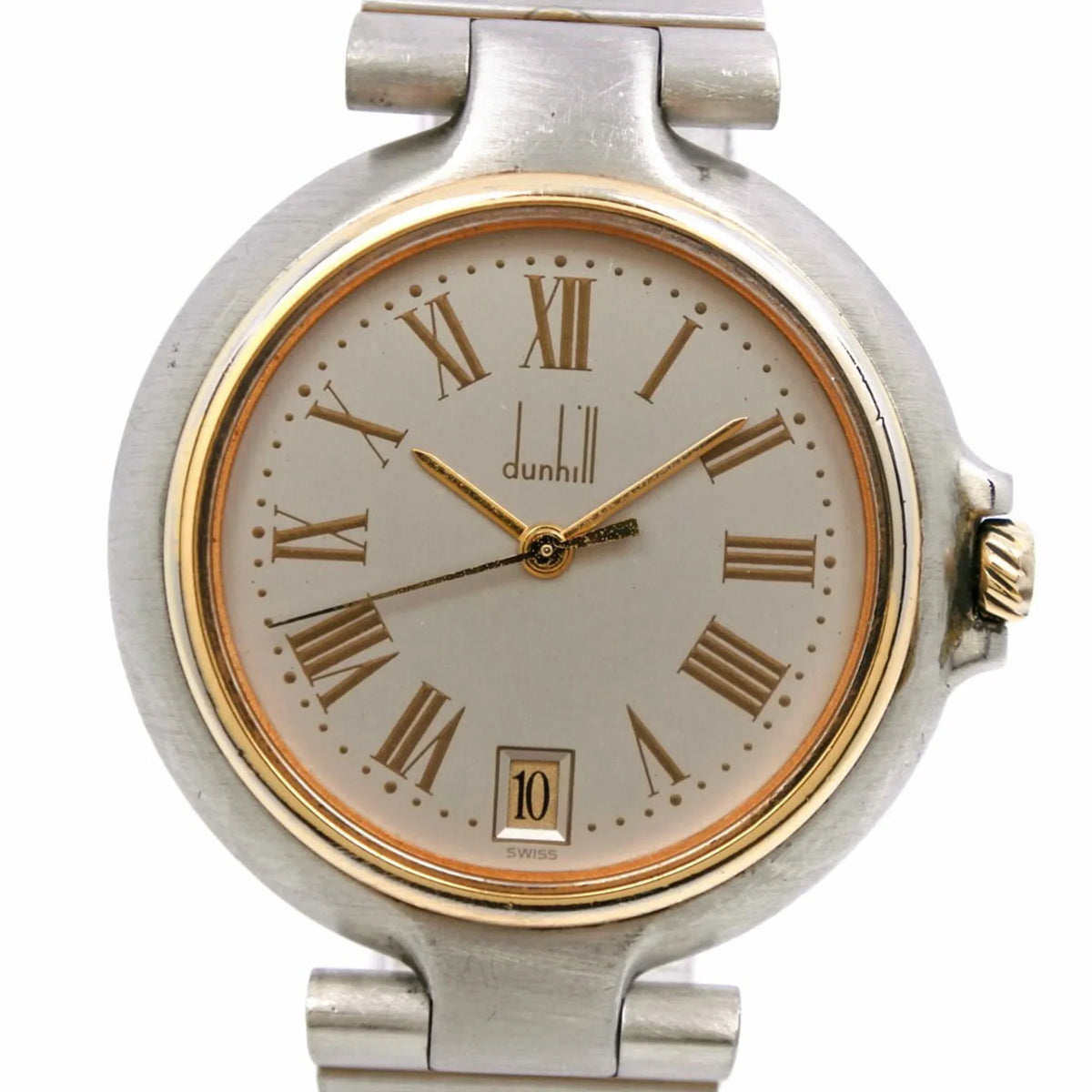 Dial Millennium (Fair) Made Silver Boys Analog Watch Swiss Pre-Owned Gray Steel Dunhill Quartz Stainless Display