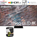 Plan QLED Smart QN85QN800A (2021) (Refurbished) 8K Premium Protection 2 Restored Inch Extended Year TV with Bundle Samsung Neo 85