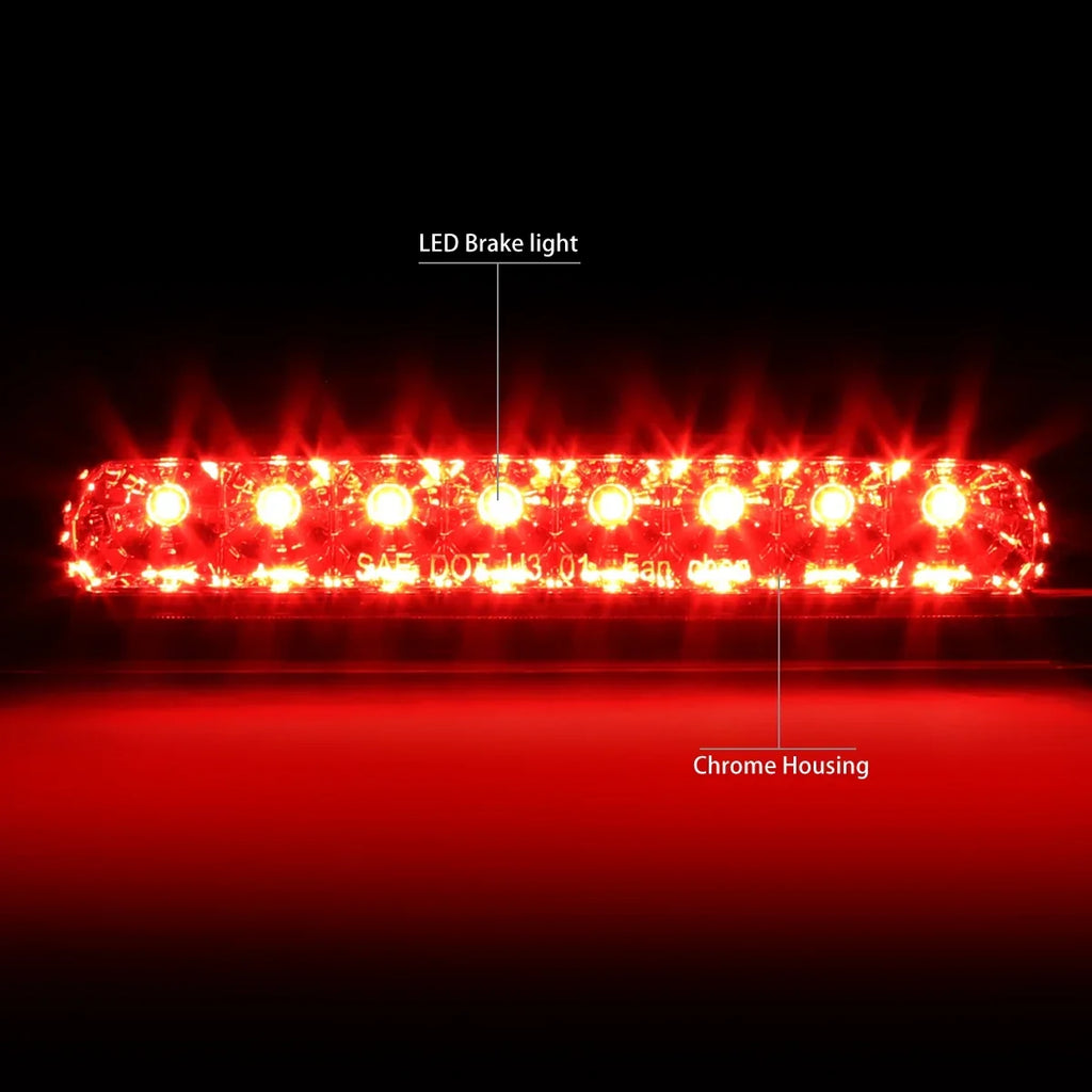 08 to For 07 04 Brake Housing 2009 Lamp 05 Rear 2003 3BL-4RUNNER03-LED-CH Third 3rd Light DNA Stop Tail Chrome 4Runner LED N210 Toyota Motoring 06
