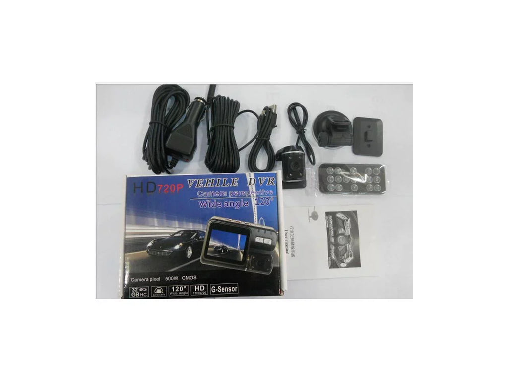 1080P I1000 I1000 DVR driving black with IR Car automobile Screen boxFull twin vision Controller separated Camera 2" recorder Full night Chi + lens HD 1080P Remote Recorder