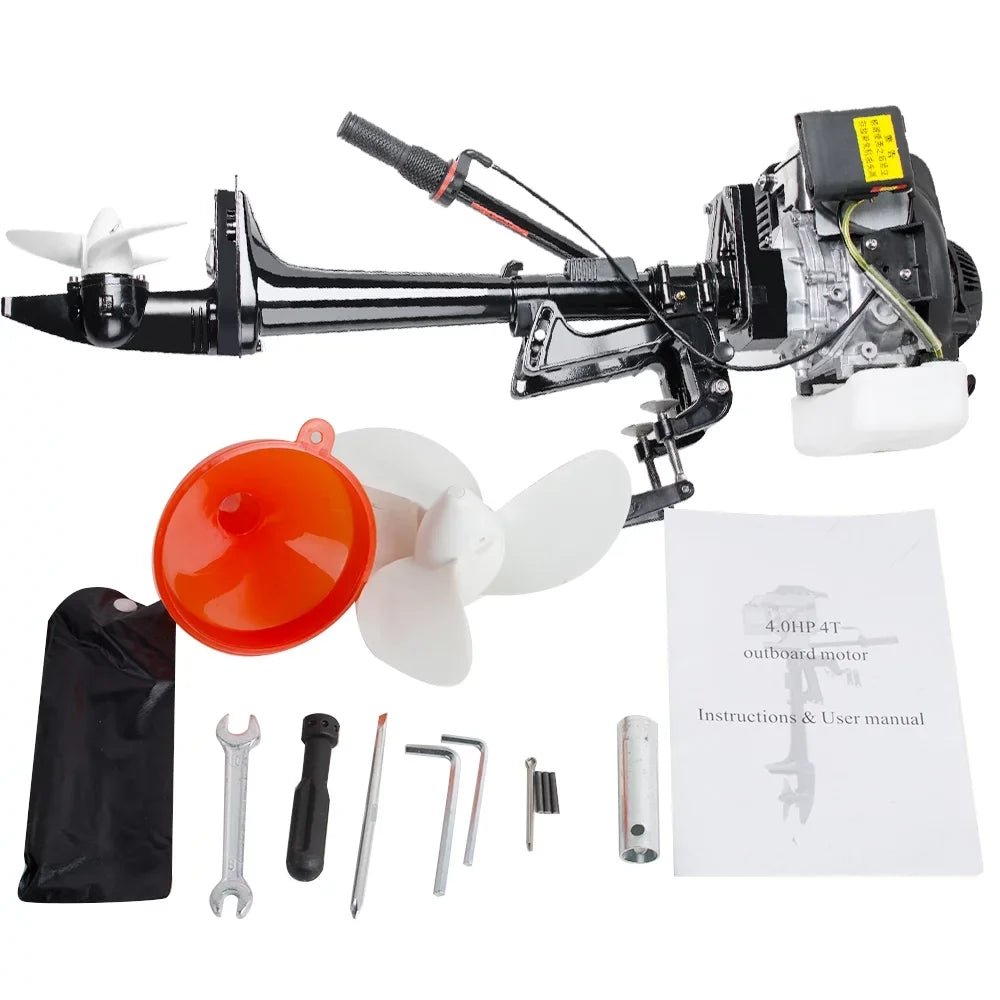 Motor 3.6 HP Boat With 4 Cooling Air 55CC Engine Outboard Stroke System Machine