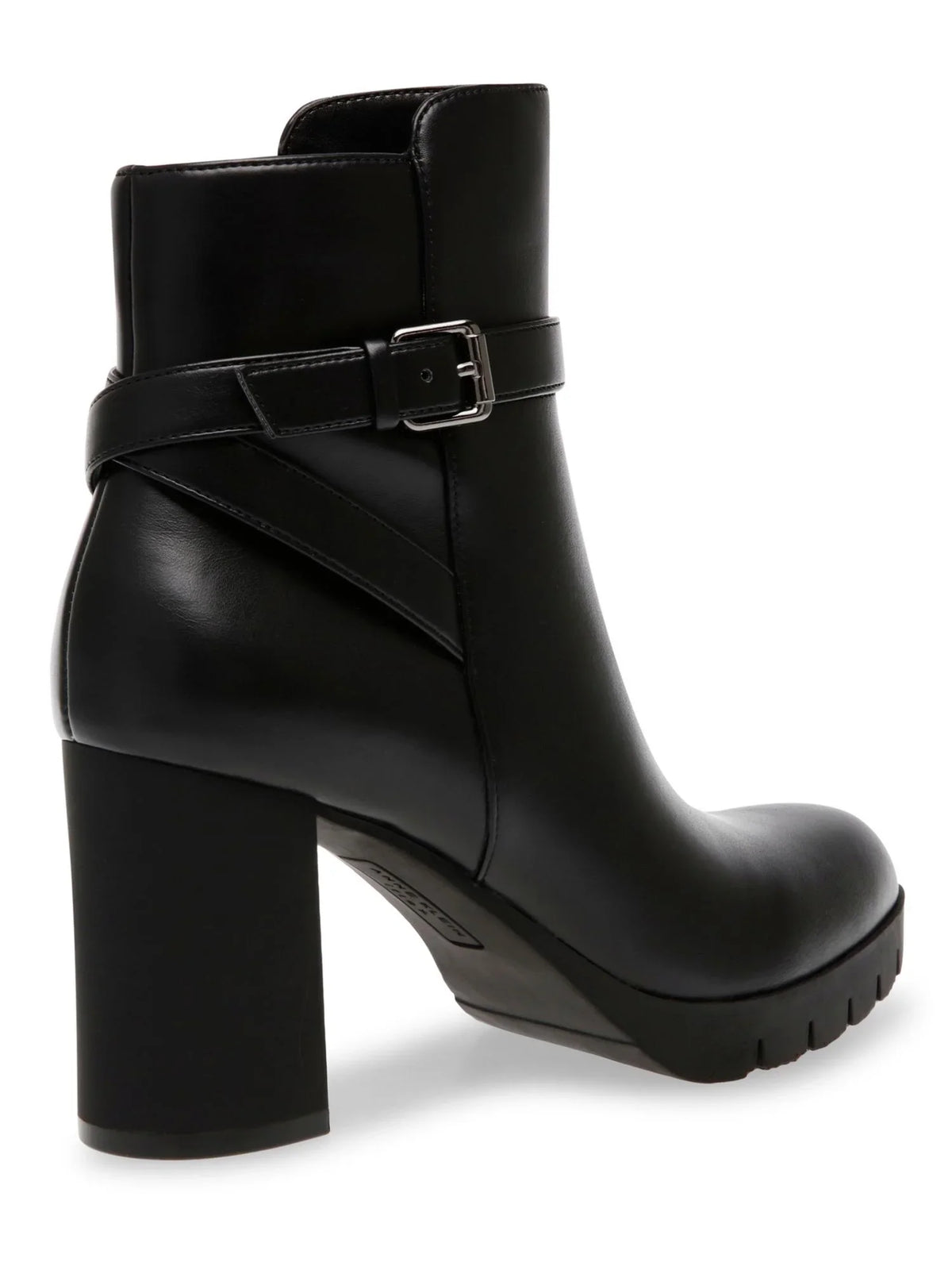 Womens Booties Heel Zip-Up M Block Round Dress Cushioned Toe KLEIN Heidi 6 ANNE Buckle Black Accent