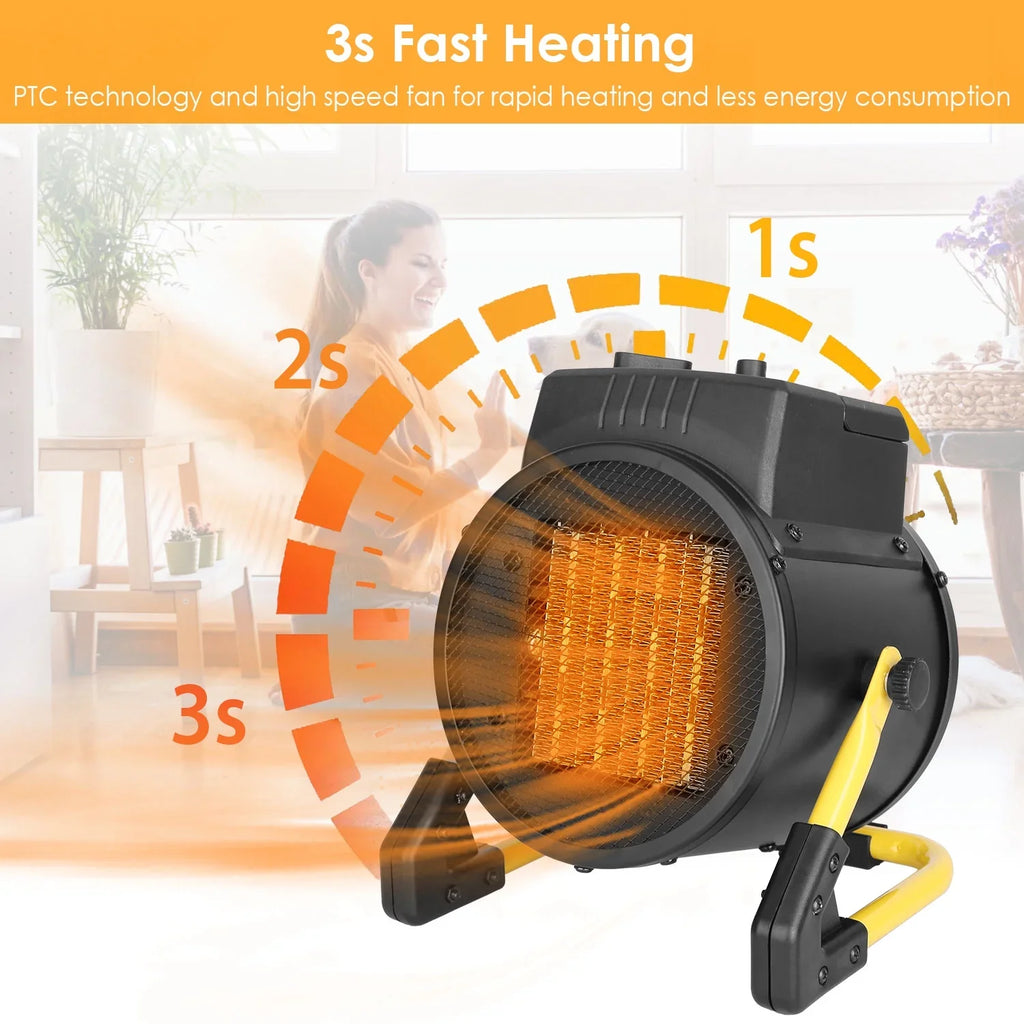 Bedroom Heater Protection Electric with Desk Personal Office Ceramic Adjustable Portable Overheat for Fan Temperature 1500W Heater iMounTEK Space