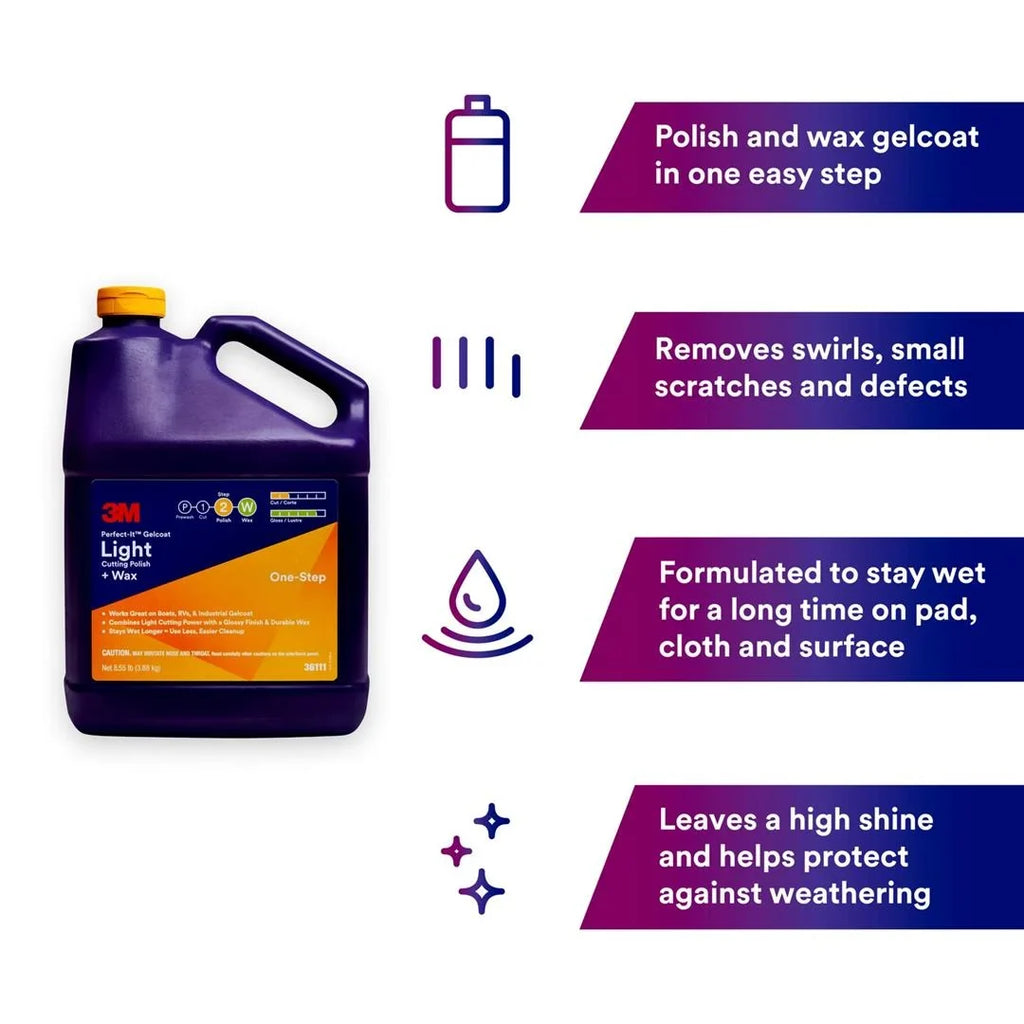 Polish-Wax 36111; Gallon 3M Light Gelcoat Cut