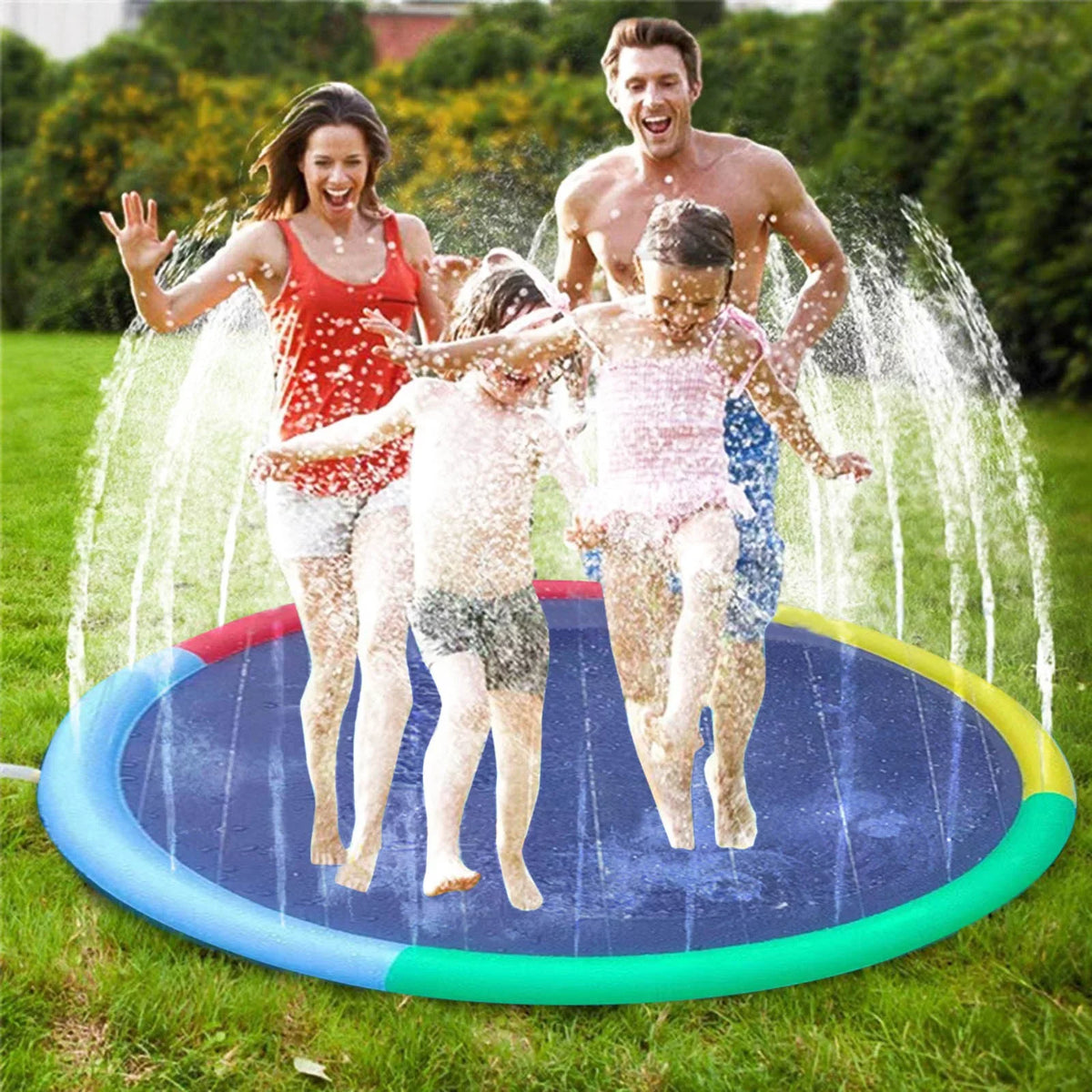Floats Adults for 170CM Two Children's Mat ZiSUGP Fruit Outdoor Mat Pet Pipe Lace Sprinkler Mat Pool Splashing Spray