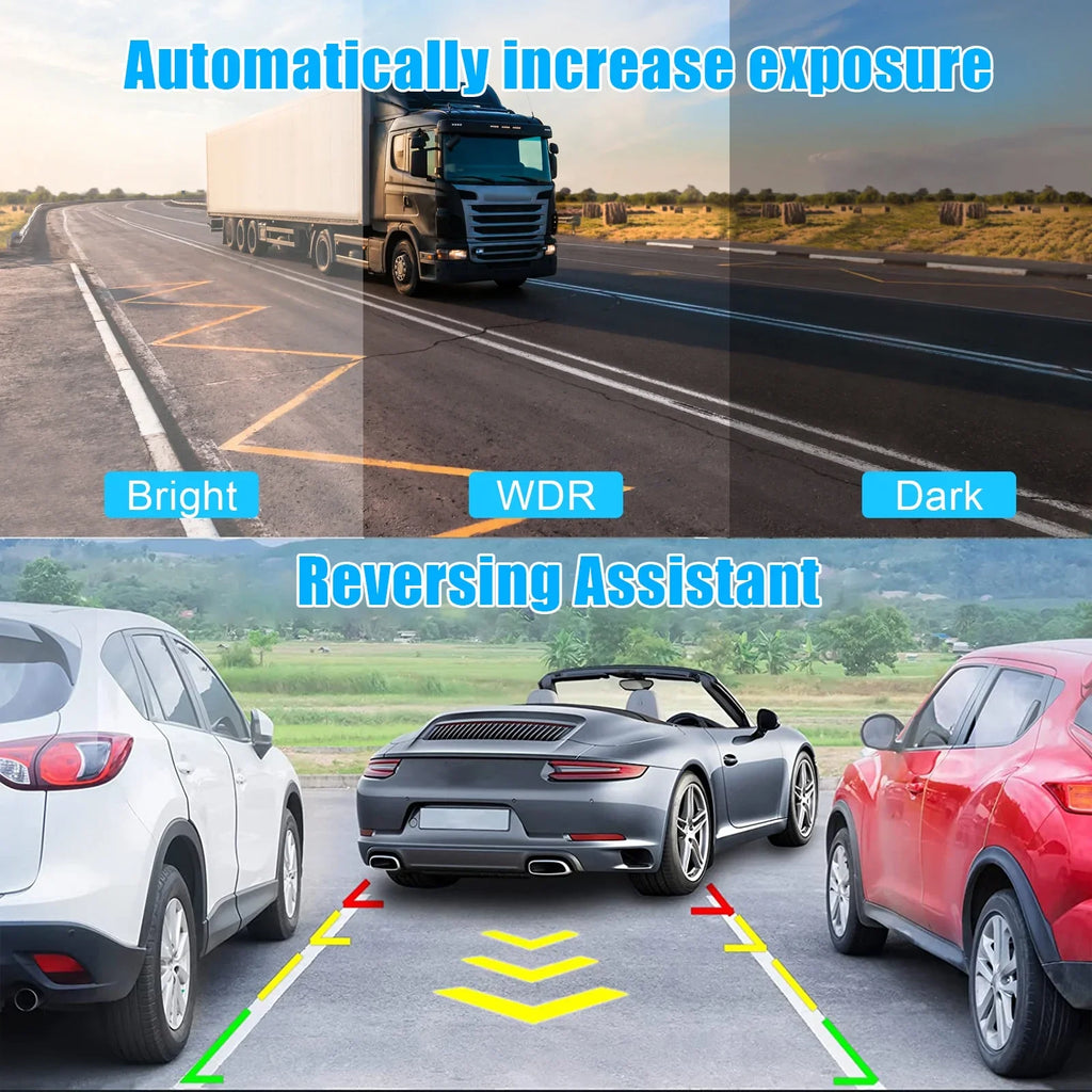 Screen Angle, 4 FHD DVR and Inch Front G-Sensor, Dash LCD 1080P Recorder Cam Wide (Sky Rear Blue) Touch Driving Car Camera - 170°