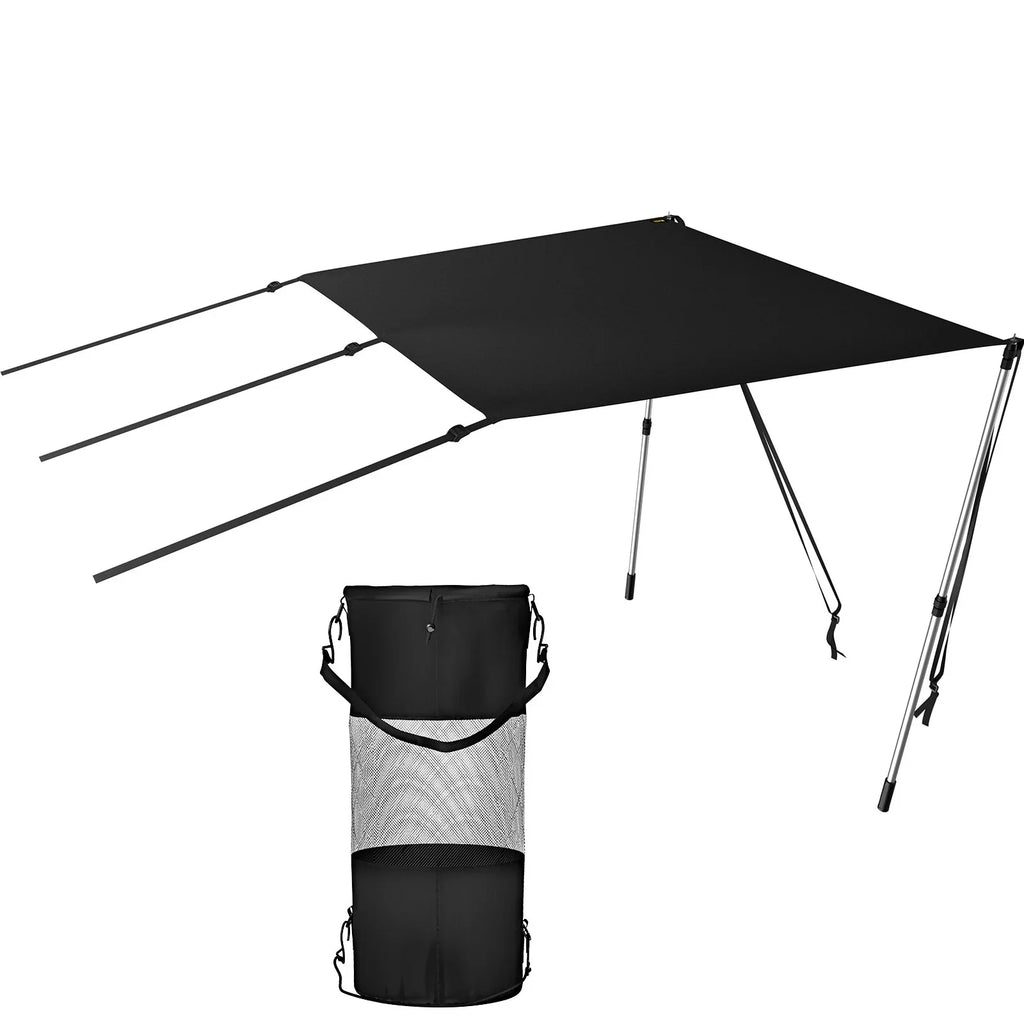 Bimini Shade 600D UV-Proof Easy Poles, & Waterproof, Rustproof Polyester Steel Kit with VEVOR Tops T-Top - Telescopic 5'x5' Assembly T-Tops Sun for