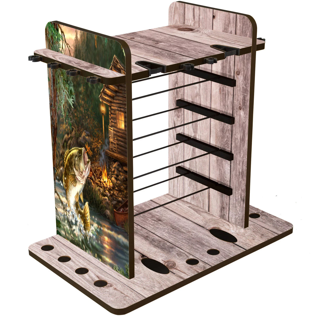 Sleek Dual System Features a Design 4 Rod with & 14 Creations Rod Clips Wire Fishing Box Rush Storage & Rack Capacity Creek - Utility Racking