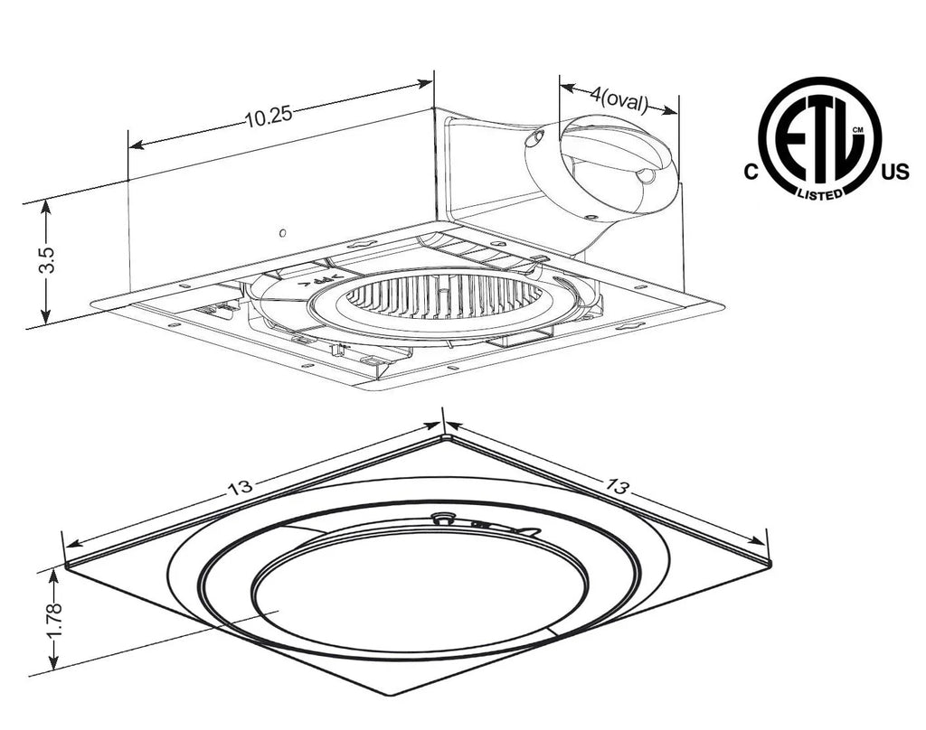 Rated Wall/Ceiling Abfs0511dl6 Mount 110 Sone Star Pure Cfm Aero Energy 0.4 Bathroom
