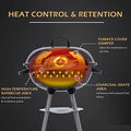 Portable Grill Steel Grilling & (18" Cooking Stainless Tailgating Outdoor Standing Steaks, Kettle Charcoal for Backyard Backyard Grill Burgers, BBQ Black) & Pitmaster