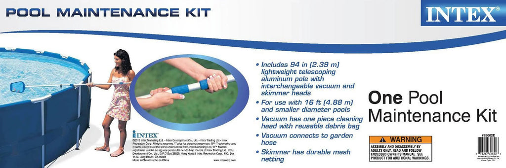 10' 30" and Ground INTEX Maintenance Swimming Prism Pool x Frame Kit Above