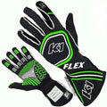 Large SFI-5 & - Glove, Racegear Green Fluorescent & K1 Black Flex FIA