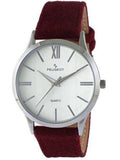 Slim Case Strap Wine Watch Silver Wool