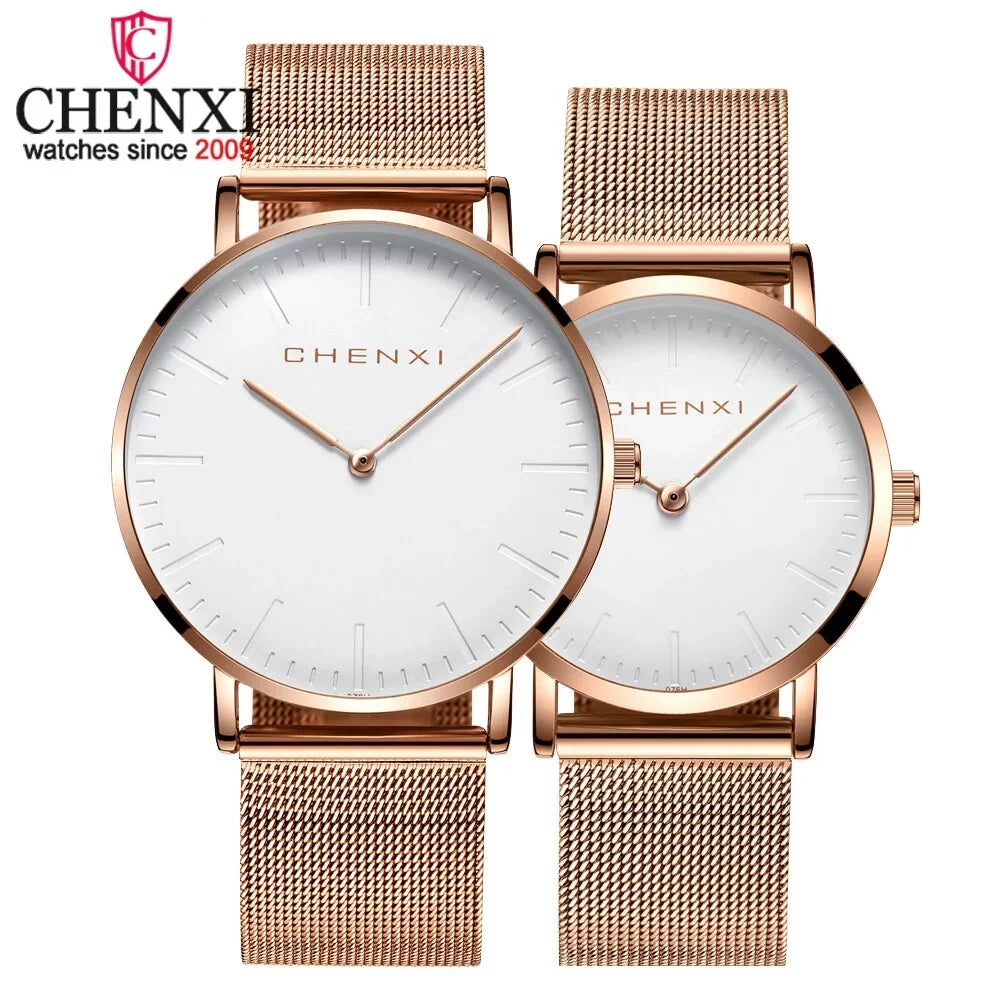 Watches Ladies Top Waterproof CHENXI Brand thin Quartz Fashion Lover Luxury Men Ultra Rose Watch gold Dress Woman Watch Elegant