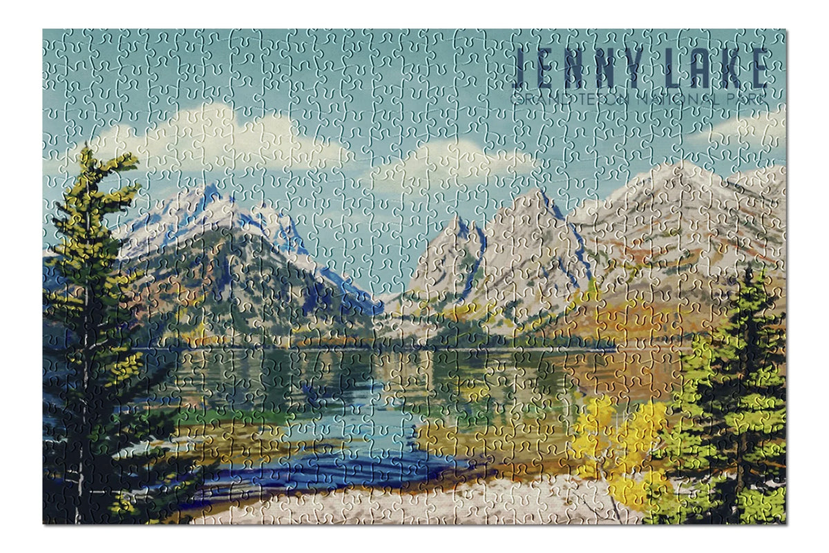 Teton Jigsaw Premium Painting inches, Jenny Family, Park, in 500 Wyoming, National Piece Lake, Oil (19x27 for Made Adults USA) Grand Puzzle and