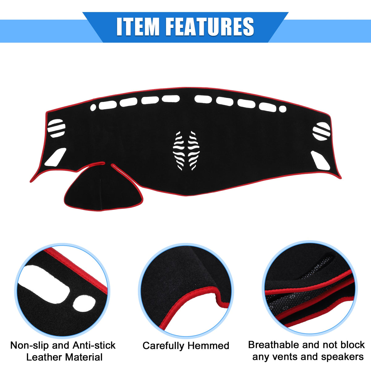 March Nissan Unique Dashboard 2010-2015 Console Center Car Cover Compatible for Bargains Protective Red Polyester
