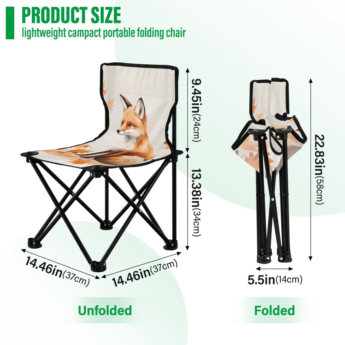 Bag Camping Carry Fishing Fox Outdoor Folding with Leaves Chair Autumn Beach Chair for Chair with Kids Portable Lawn Chair Small