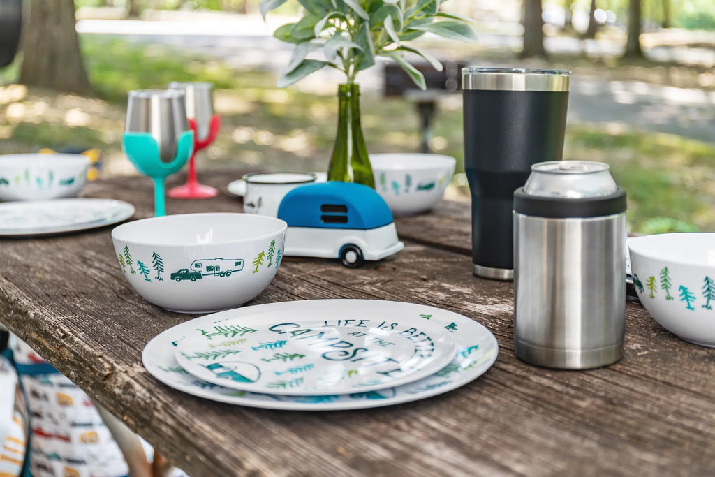 Construction, 18/8 Grade and the in Campsite Camco Insulated Stems, at Size (53068) Vacuum Wine 8oz Life a Better Features Removable Tumblers 4 Stainless is a | Steel Colorful Kitchen Comes