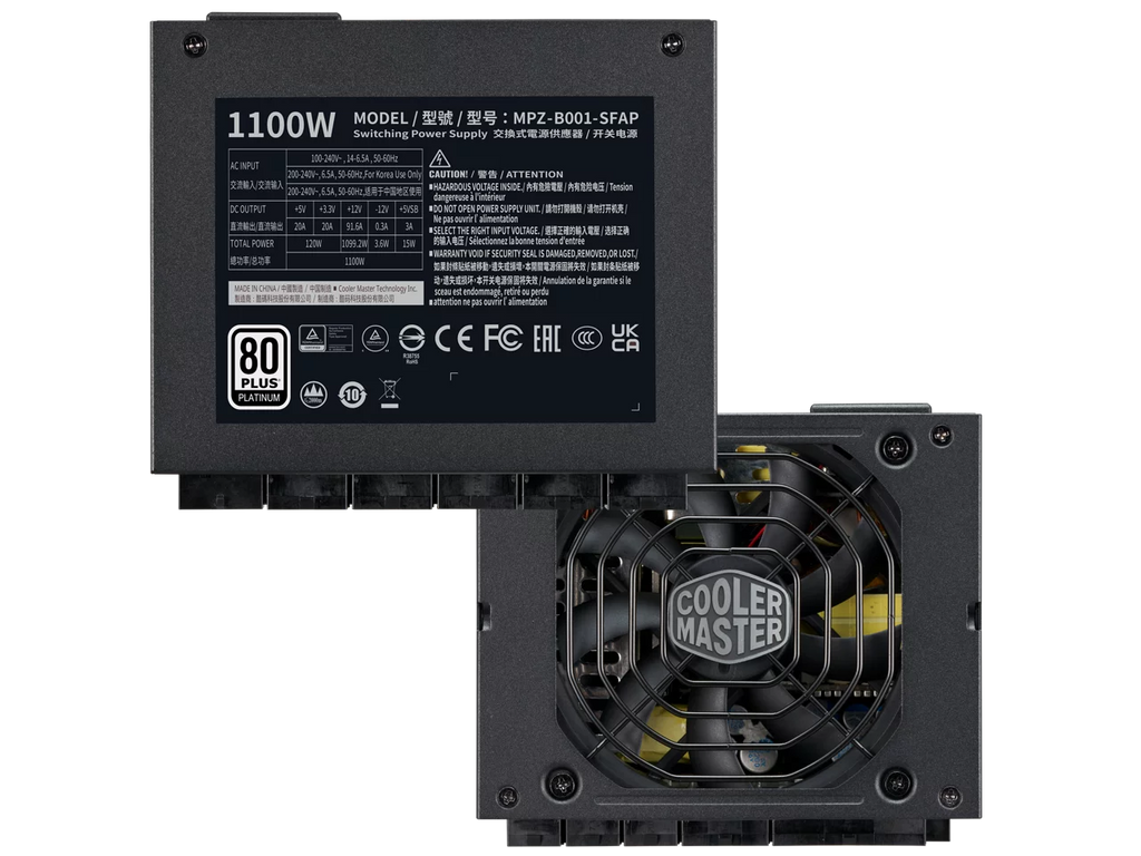 (MPZ-B001-SFAP-BUS) Form SFX Modular, SFX, Fully Bracket SFX Efficiency, 1100W 80+ Platinum Master Fully ATX V1100 Cooler Included, Platinum ATX3.0, Factor