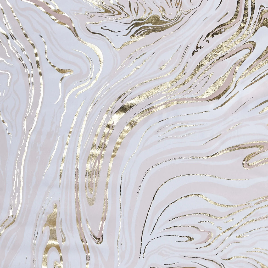 Rebecca Blackout Design Top Total Intelligent Curtain, Metallic Printed Grommet Blush/Gold, Marble 50x84"