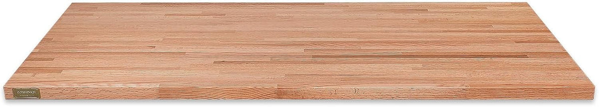 Prefinished Solid Thickness, 84" 1.5" Food-Safe With Slabs Counter W Top, Wood Countertop, For Oil, L Polished, X Hardwood Kitchen, Block Oak Reversible, Both Grown 25" Side Butcher