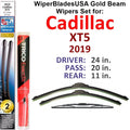 2019 Wiper Cadillac Wipers (Set of Wiper w/Rear Beam XT5 Blades WBUSA 3) Base