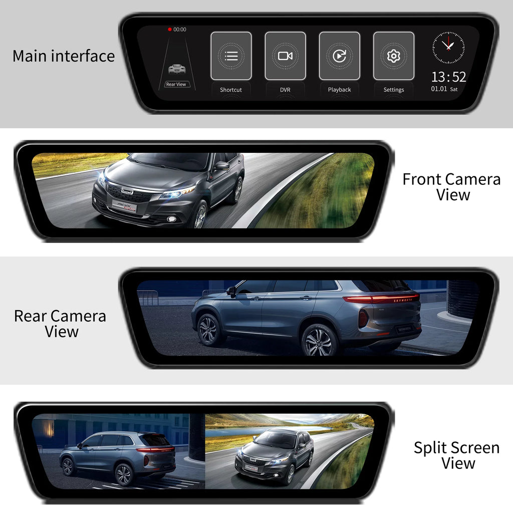 Dash Truck Rear Smart 9.35 Touchscreen Mirror Front View inch HD Rear 1080P Camera Streaming Full Dual Back View Cameras Camera Car