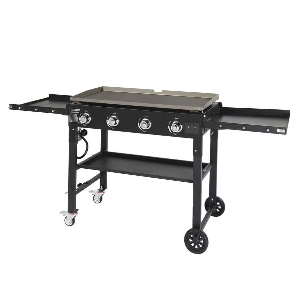Spice Rack, Shelves Stainless with Grill Picnic Barbecue Propane Garden SYTHERS Backyard Grill Gas Steel 4-Burner for Patio Outdoor Foldable BBQ Cooking & Side