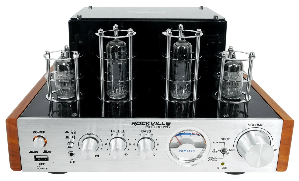 BluTube Bluetooth Tube + Tower (2) Speakers Amplifier/Home WD Rockville Receiver