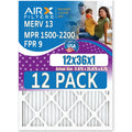 MERV 13 - MPR Filter AIRX 1500 comparable FILTERS AIR. 2200 by & in - 9 CLEAN Air Made USA FPR WICKED 12x36x1 to