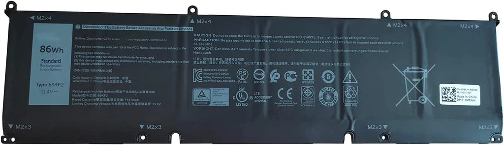 R3 0P8P1P 070N2F 0DVG8M Series for Precision 70N2F Notebook 8FCTC 9500 R3 New 69KF2 08FCTC 11.4V XPS R4 15 4650mAh Dell R4 Battery 56Wh 0M59JH Alienware M15 M17 5550 Laptop