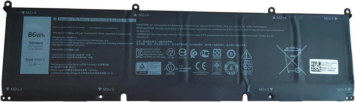 R3 0P8P1P 070N2F 0DVG8M Series for Precision 70N2F Notebook 8FCTC 9500 R3 New 69KF2 08FCTC 11.4V XPS R4 15 4650mAh Dell R4 Battery 56Wh 0M59JH Alienware M15 M17 5550 Laptop