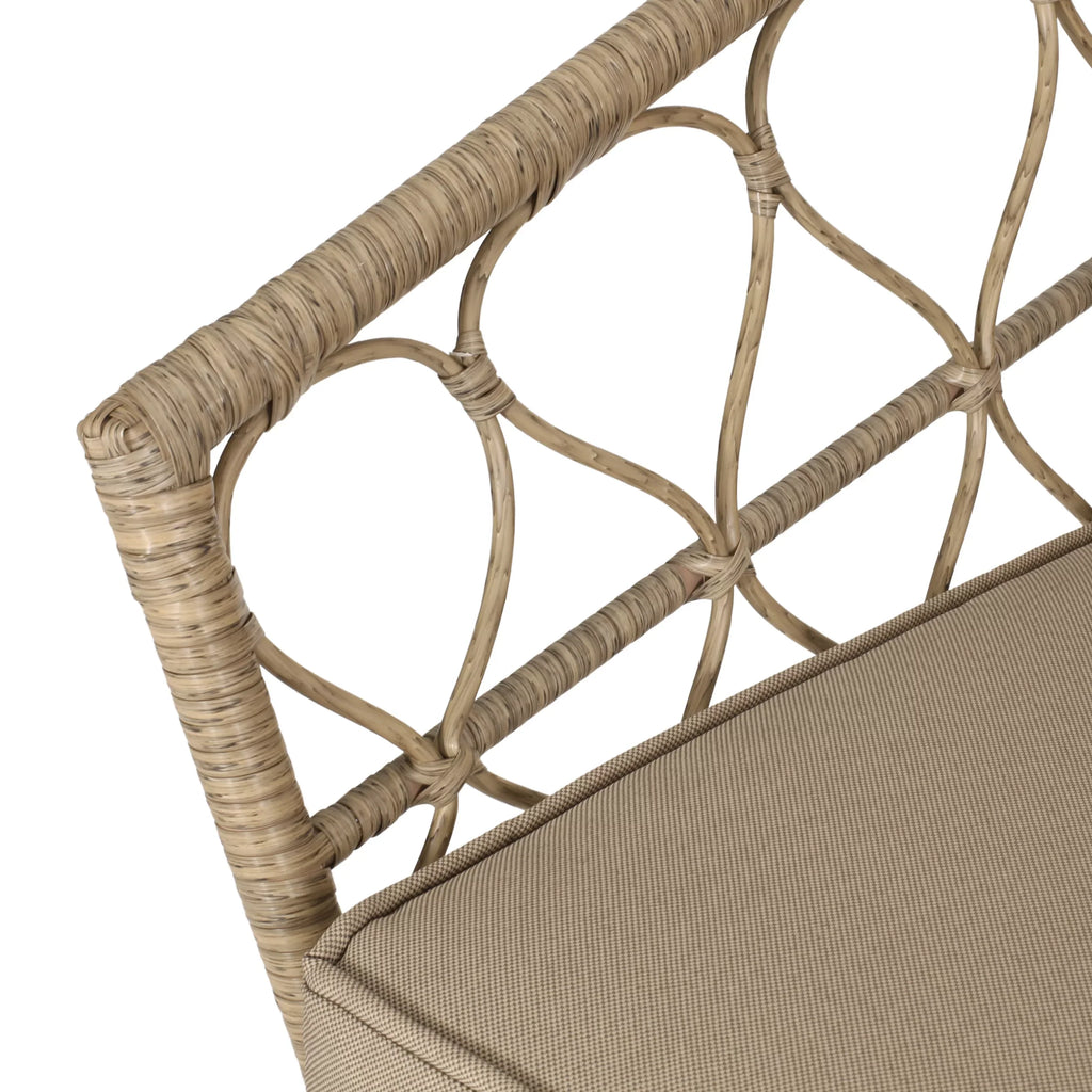 Montserrat Brown Light Seater Cushions, Set Beige Outdoor Wicker and Chat with 4