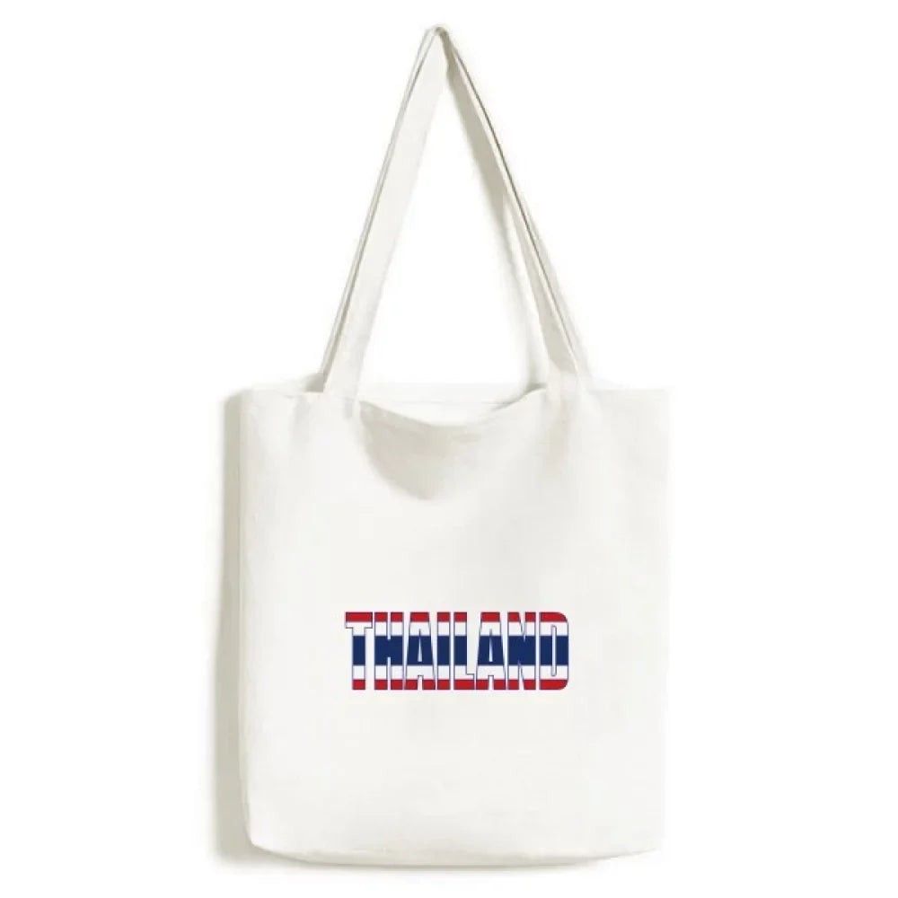 Casual Flag Country Name Handbag Satchel Canvas Bag Shopping Tote Thailand