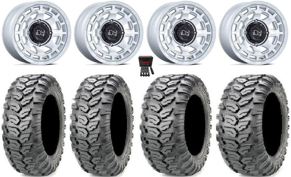 Pro 26" Black 14" Tires Rhino Chamber Mule Ceros Kawasaki Wheels Si FXT