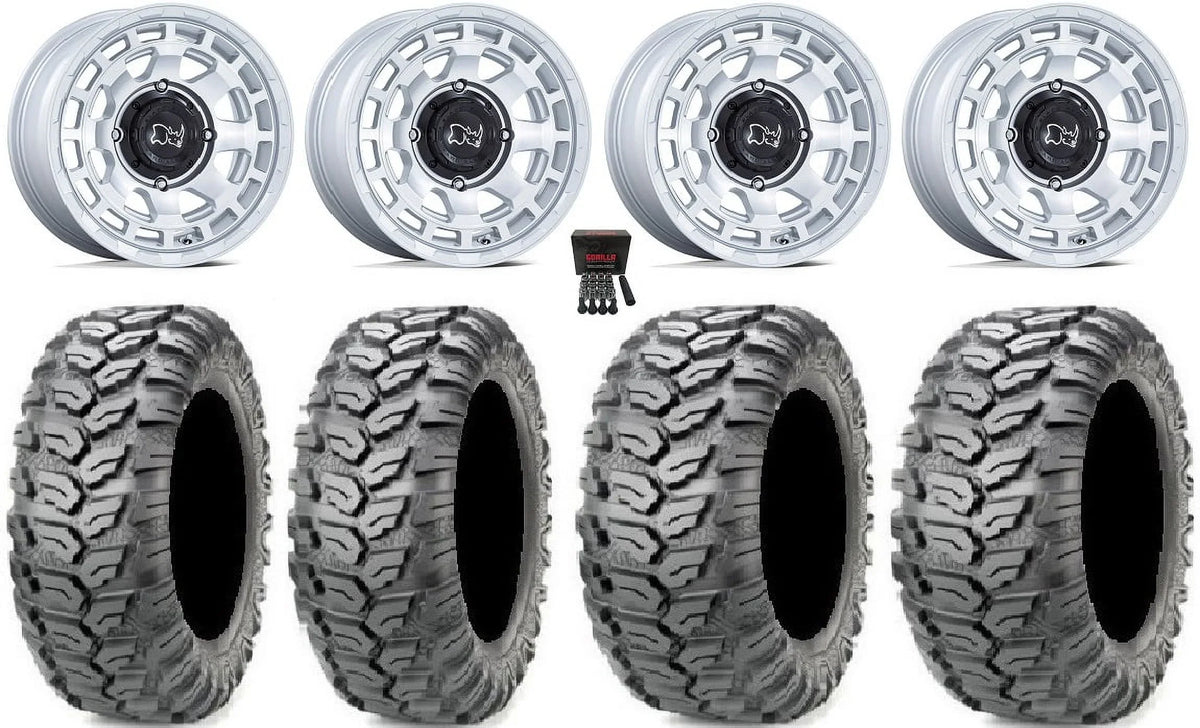 Pro 26" Black 14" Tires Rhino Chamber Mule Ceros Kawasaki Wheels Si FXT