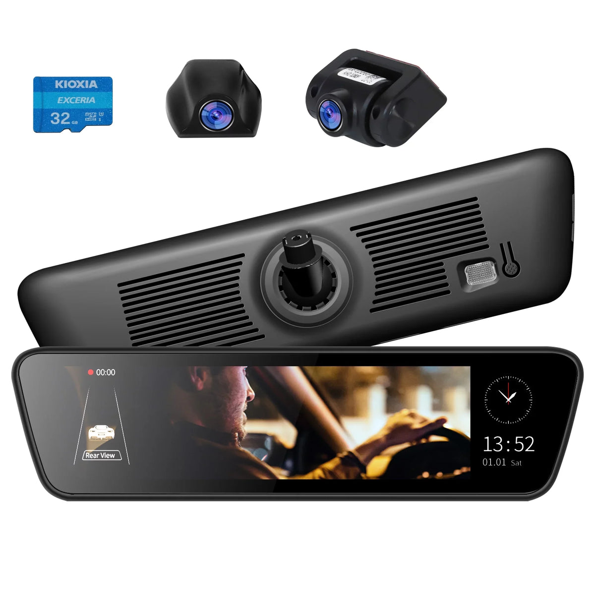 Dash Truck Rear Smart 9.35 Touchscreen Mirror Front View inch HD Rear 1080P Camera Streaming Full Dual Back View Cameras Camera Car