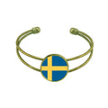 Sweden Europe Jewelry Country Cuff Retro Flag Bangle Open National Bracelet