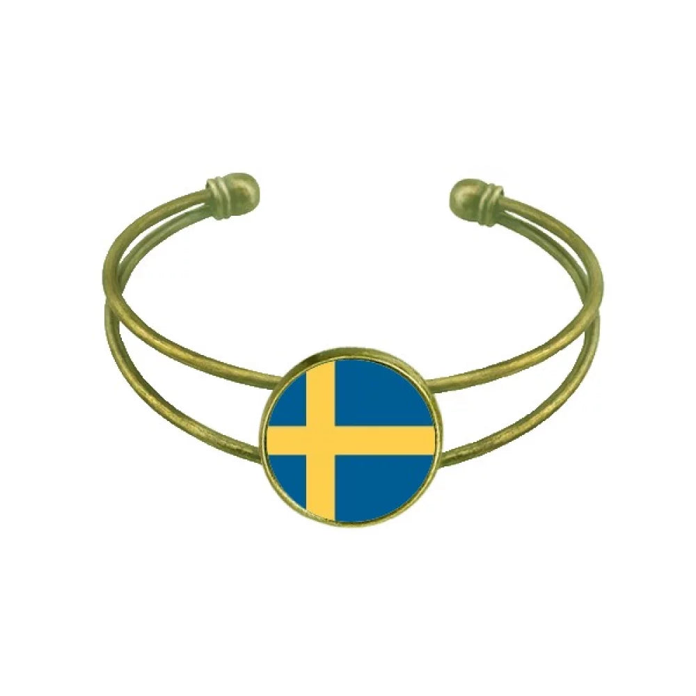 Sweden Europe Jewelry Country Cuff Retro Flag Bangle Open National Bracelet