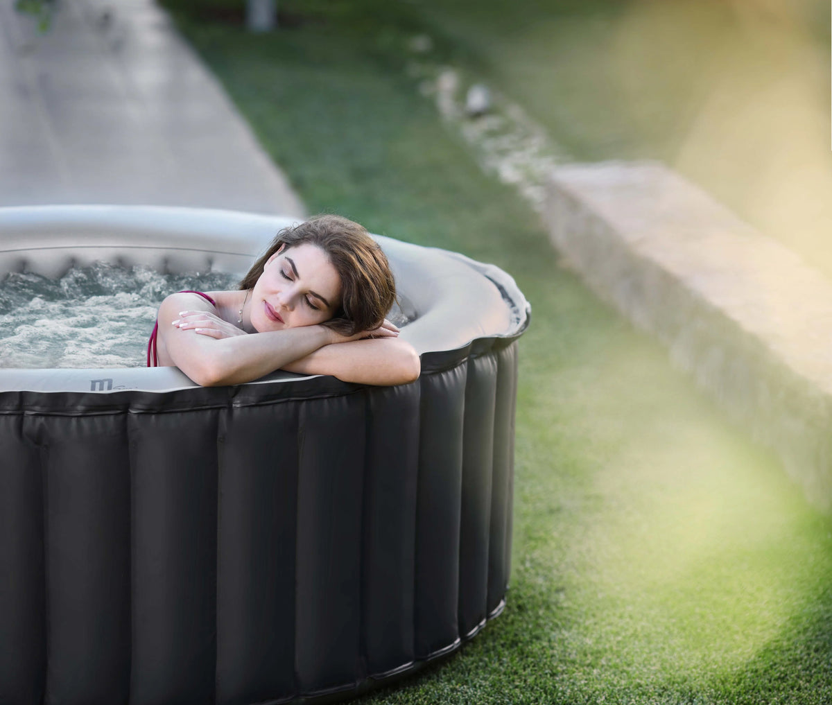 Inflatable Mspa Heater, Hot Round, Massage Air 1350w Water Easy 118 & Series, Tub Spa, Piece Persons One Silver Jets, 700w Delight Cloud, Blower, 2+2 Install,