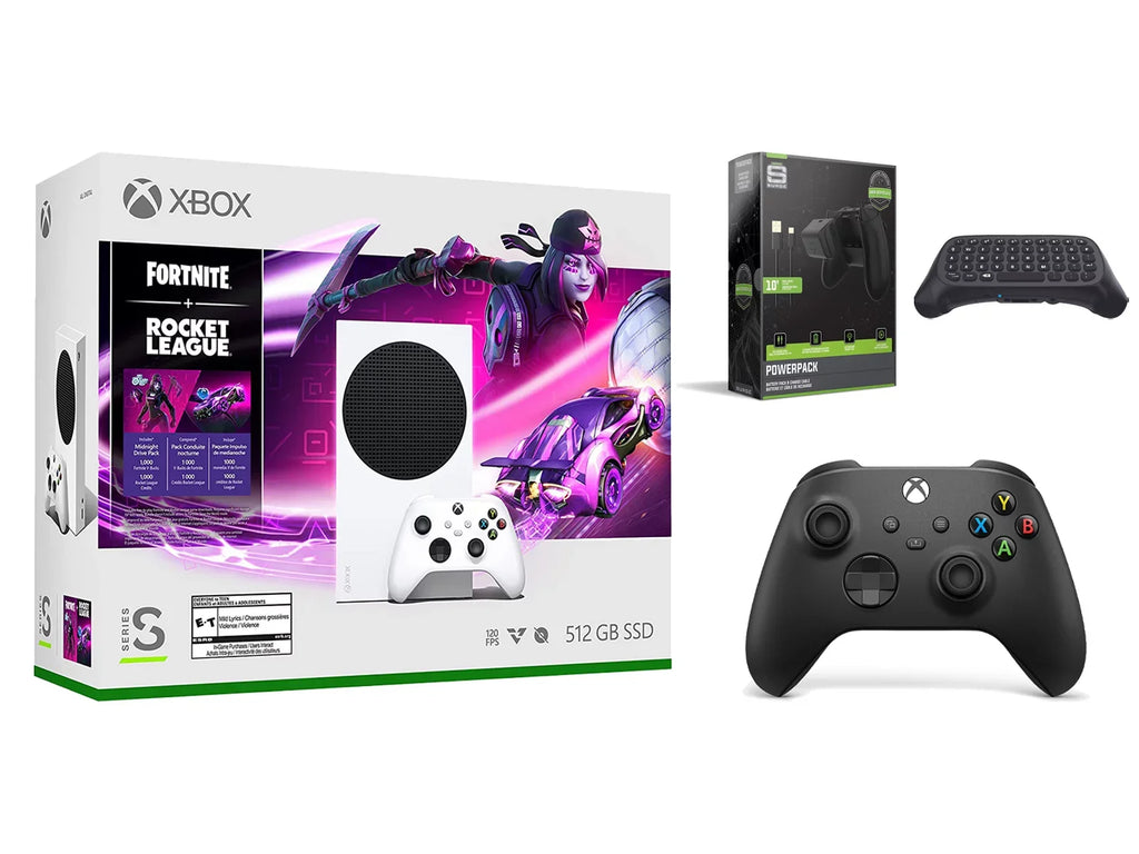 Series Charge Rocket Keypad Controller, Black Controller Console Microsoft Xbox with Extra League S and Cable/Battery Carbon Fortnite Wireless