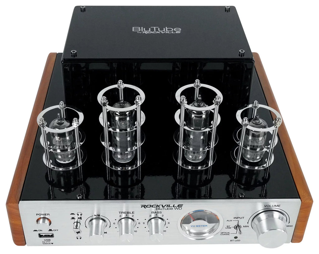 BluTube Bluetooth Tube + Tower (2) Speakers Amplifier/Home WD Rockville Receiver