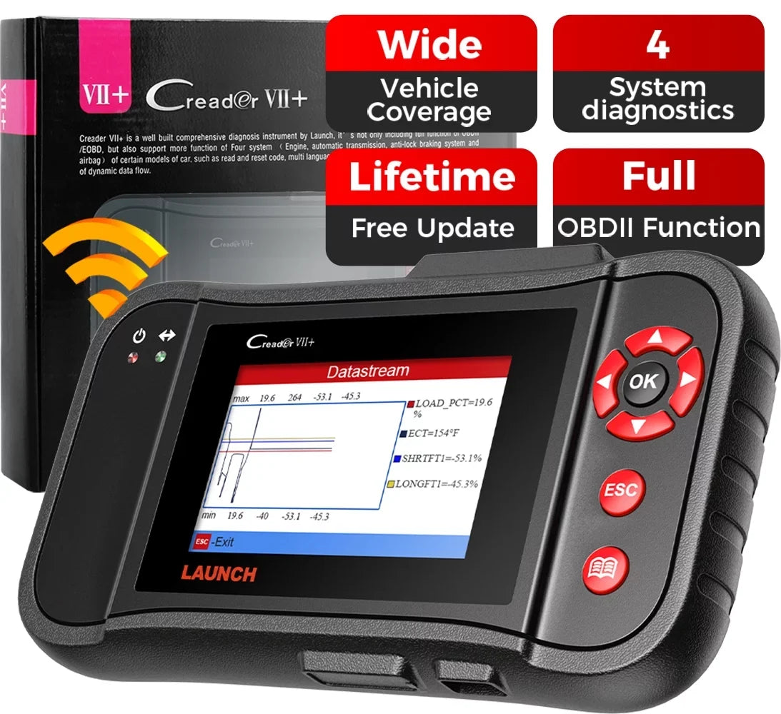 Launch Scanner Diagnostic VII+ Tool Creader Car Scan OBD2 X431 EOBD Reader (CRP123) Code