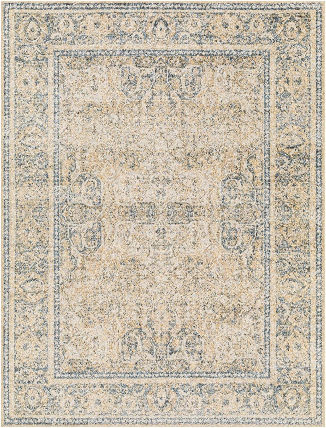 For Room, Machine Rug, Bedroom Blue Traditional X Living (2' Light East Carpet Area Or Rugs, Kitchen Washable) 3', Beige 2X3 Washable