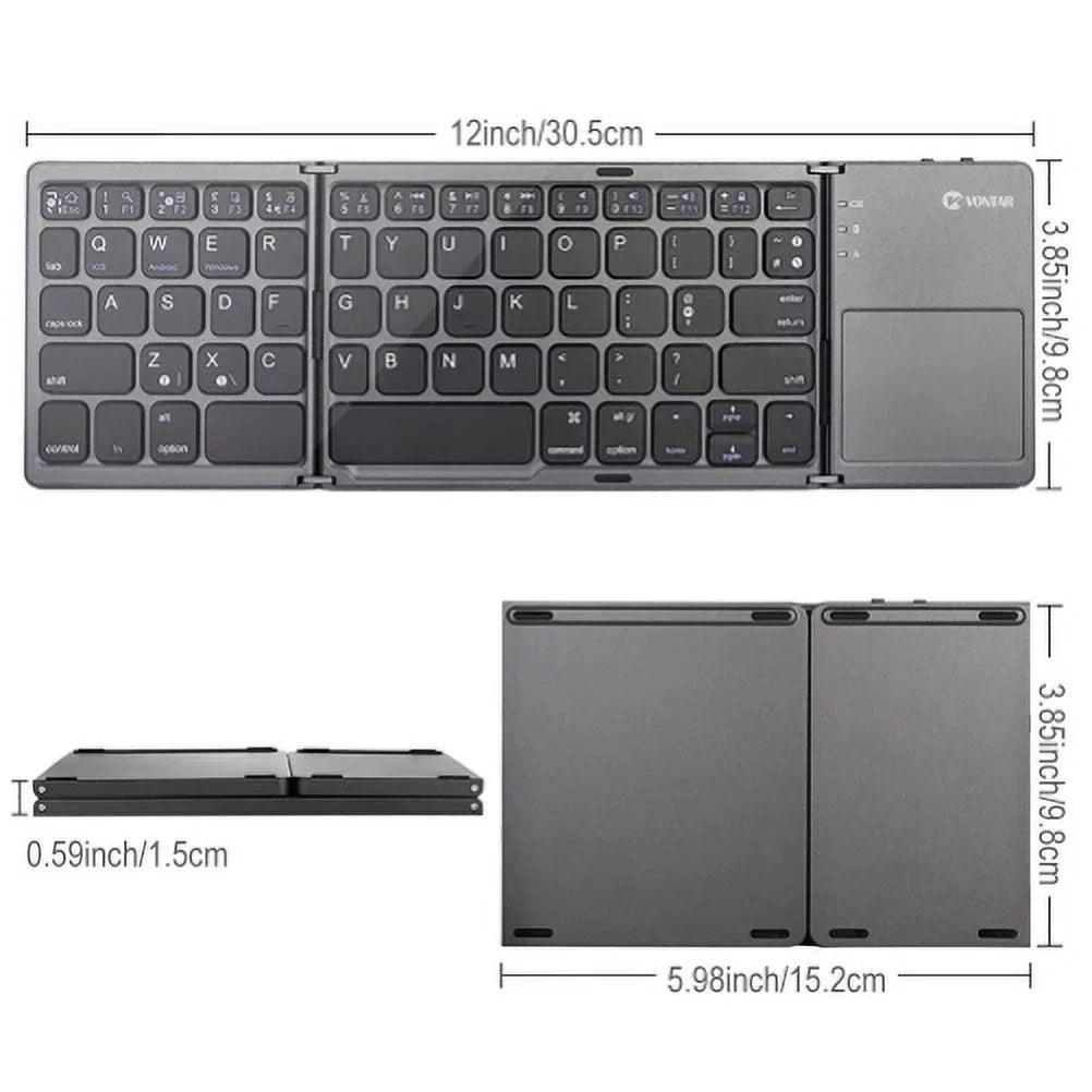 Folding Compact for iPad Pro 2 Rechargeable 3 5Q AR Live - Y1K Phone, Nexus 2 ASUS 4 5z 12.9 9.7 Google Plus V 7 4 Max Wireless Zenfone Pro, M1, (2019) 10.5 Portable Keyboard ROG
