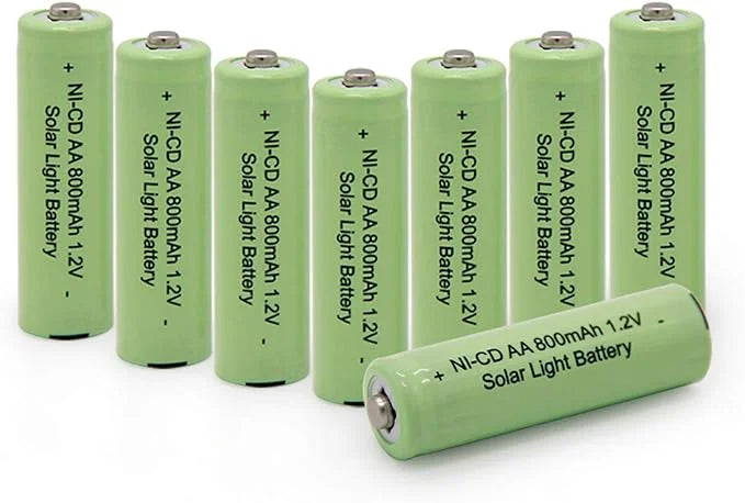 Lights, Remotes, AA NiCd Batteries Outdoor 800mAh Solar Light for 1.2V Mice Garden Rechargeable Batteries BAOBIAN (8 Solar PCS)
