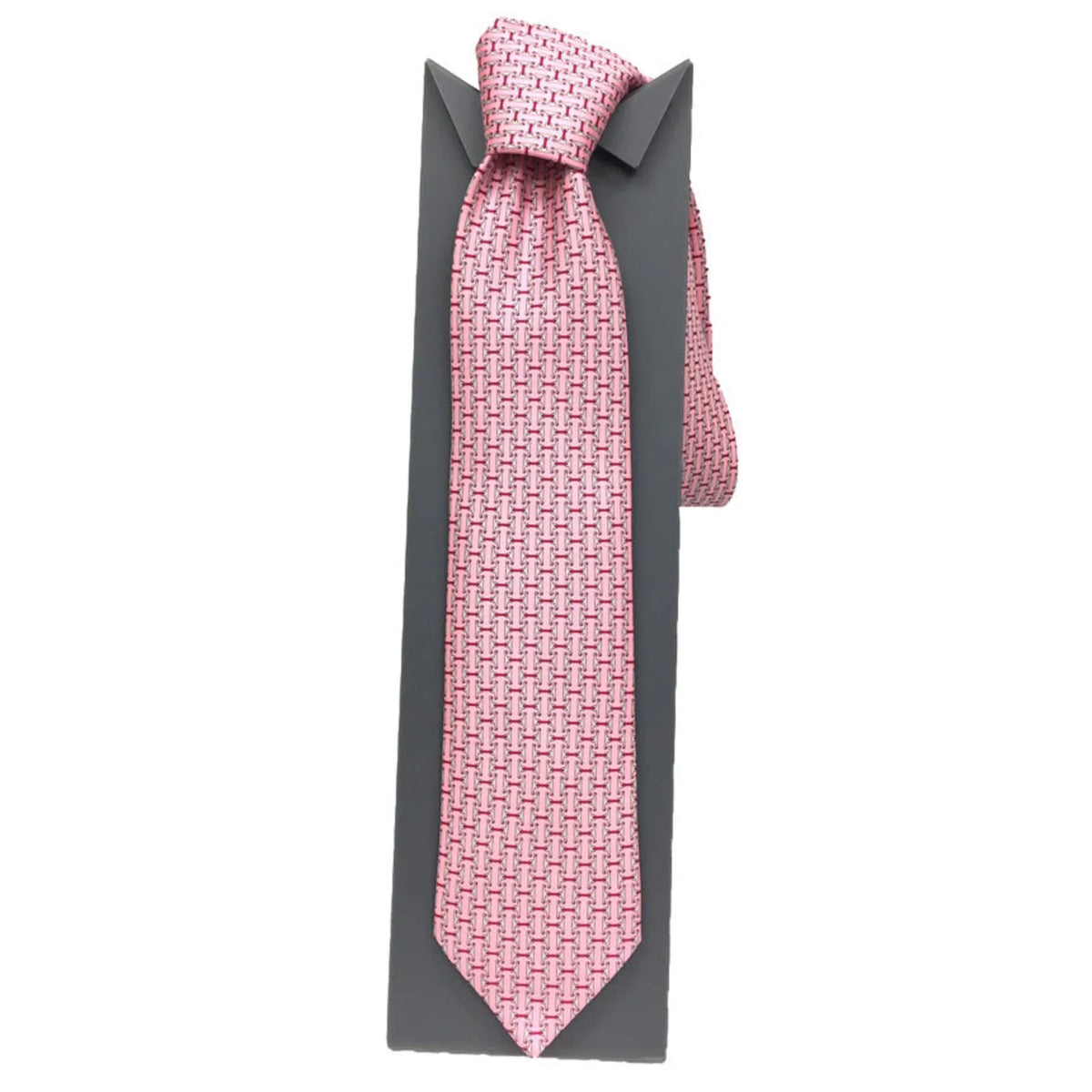 tie New) 8CM Horse TWILL Tie 606236T harness silk Hermes ROSE/GRIS/MAGENTA 21 twill Men's HTH2012 Pre-Owned HERMES AND CRAVATE (Like MORS Pink pattern