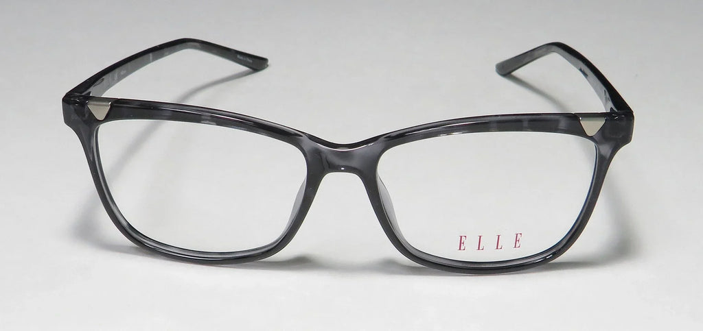 CASUAL AFFORDABLE BUDGET CAT EYE FRAME DEMO DESIGNER EYEGLASSES/SPECTACLES WOMENS/LADIES CAT NEW ELLE 13425 EYE 53-15-140 LENSES GRAY FULL-RIM