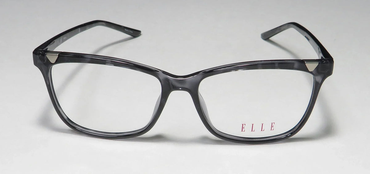 CASUAL AFFORDABLE BUDGET CAT EYE FRAME DEMO DESIGNER EYEGLASSES/SPECTACLES WOMENS/LADIES CAT NEW ELLE 13425 EYE 53-15-140 LENSES GRAY FULL-RIM