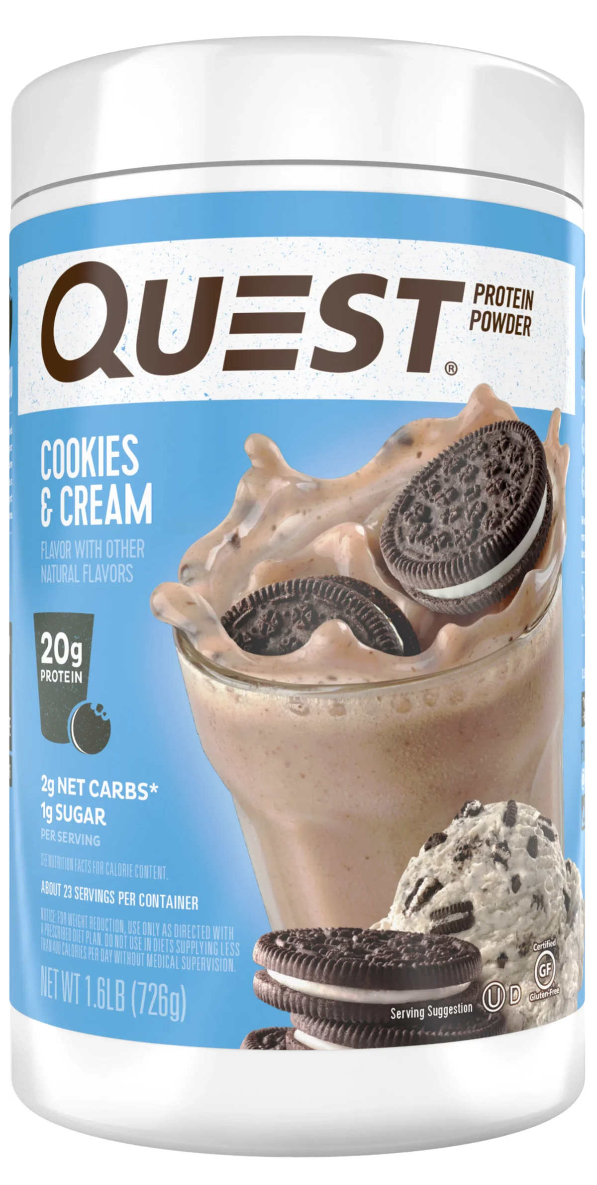 25.6 and Cream, Powder, lb., Quest Protein, Cookies oz 20g Protein 1.6